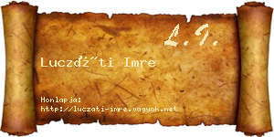 Luczáti Imre névjegykártya